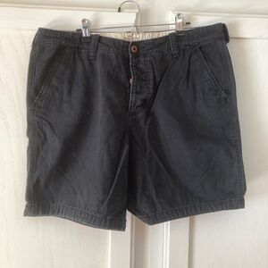 Hollister Men's Dark Gray Flat Front Shorts